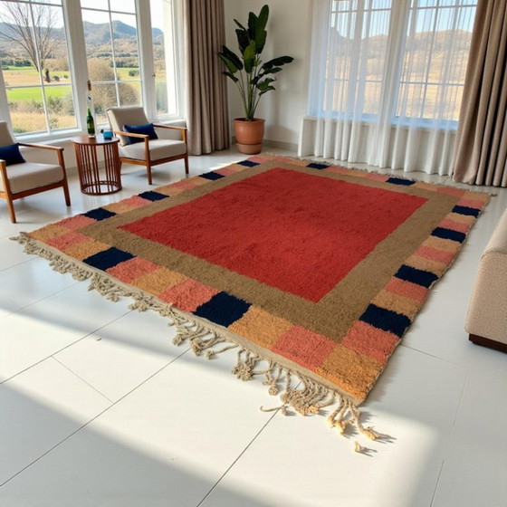 Image 1 of MAROKKAANS ORANJE TAPIJT VAN NATUURLIJKE WOL 300X200CM