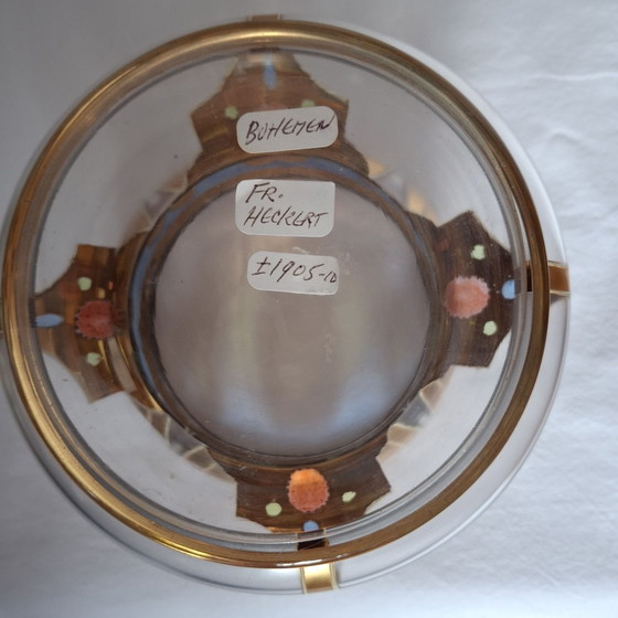 Antique Art Nouveau Stained Glass Bowl – Fritz Heckert, Decorative Objects (photo 3 of 9)