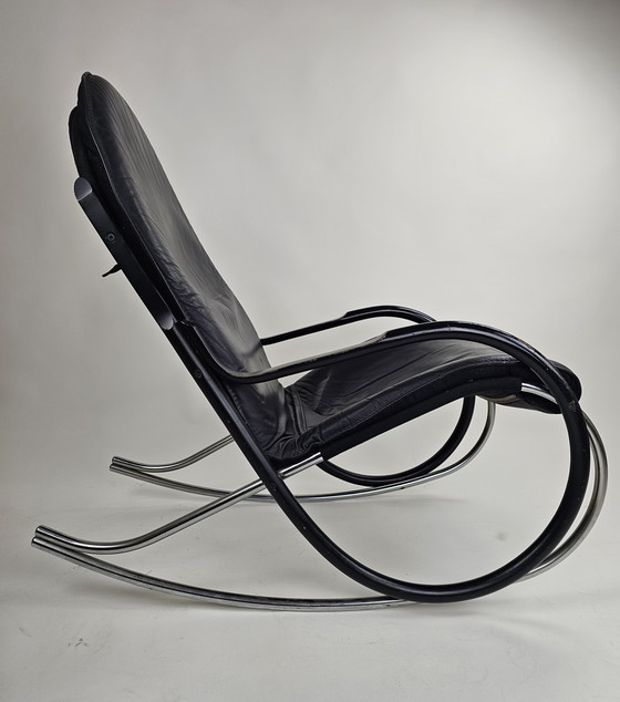 Image 1 of Two rocking chairs with 1 footstool design Paul Tuttle for Strässle model Nonna