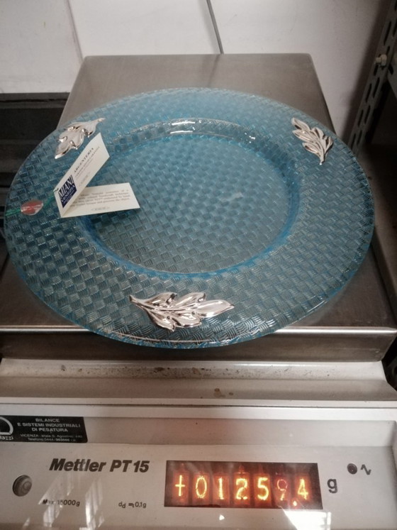 Image 1 of Glass tray with 925 silver friezes