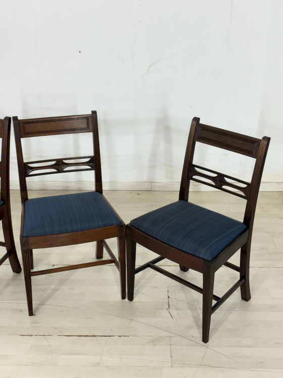 Set di 4 bellissime sedie da pranzo di design inglese | Sedia da scrivania | Sedia in mogano | Sedia vintage (photo 4 of 16)