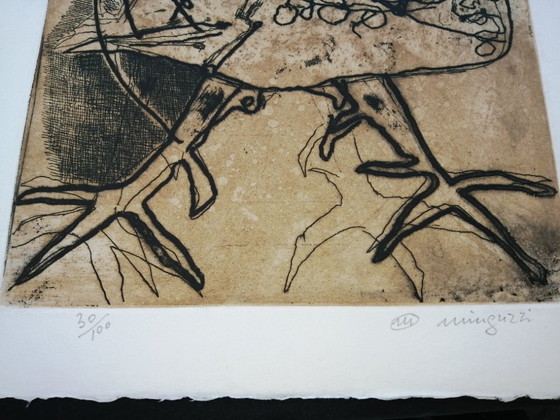 Image 1 of STAMPA ORIGINALE MINGUZZI GALLO A 2 TESTE 