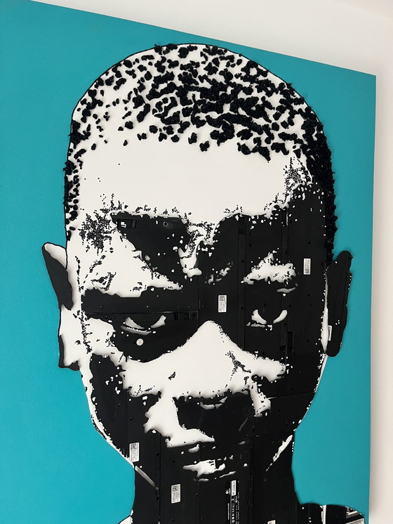 Image 1 of Maurice Mbikayi - « Pensées plus profondes », technique mixte sur toile