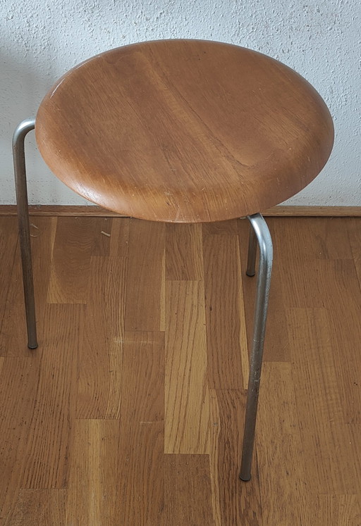 Sgabello Danish Teak Dot di Arne Jacobsen per Fritz Hansen