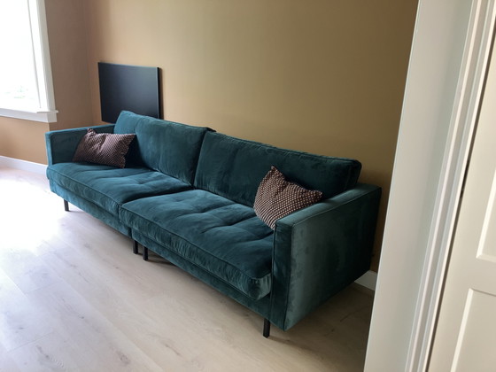 Velvet Sofa Dark Green – Metal (photo 5 of 8)