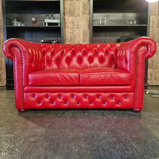 Chesterfield Brighton 2-seater sofa - Red/black