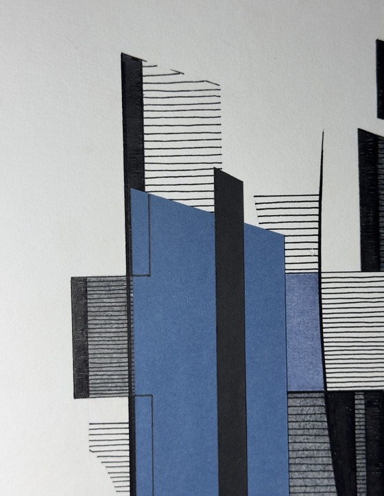 Eugène Eechaut (1928–2019) — Composizione Astratta Geometrica con Collage, 1982 – Dipinti e disegni, Paper (photo 3 of 13)