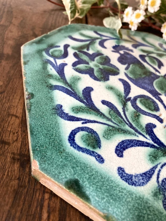 Image 1 of Antique Andalusian tile from Triana (Seville), late 19th century