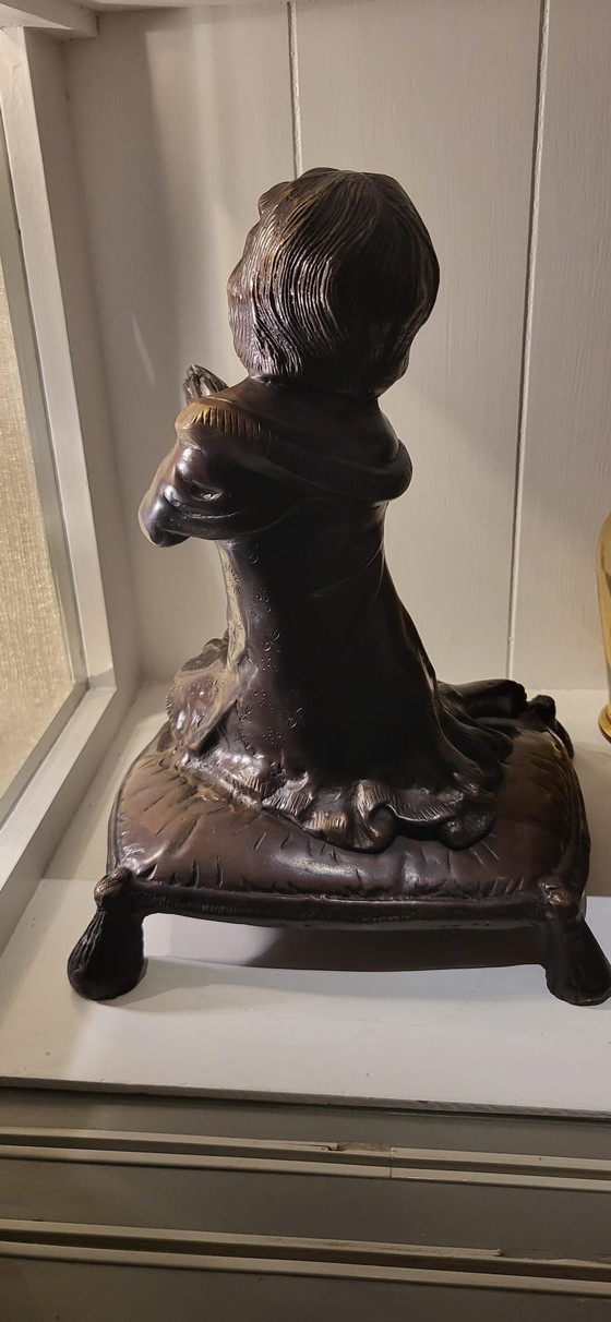 Bronze Praying Girl Morning Prayer M. Moreau Sculpture – Mathurin Moreau (photo 3 of 11)