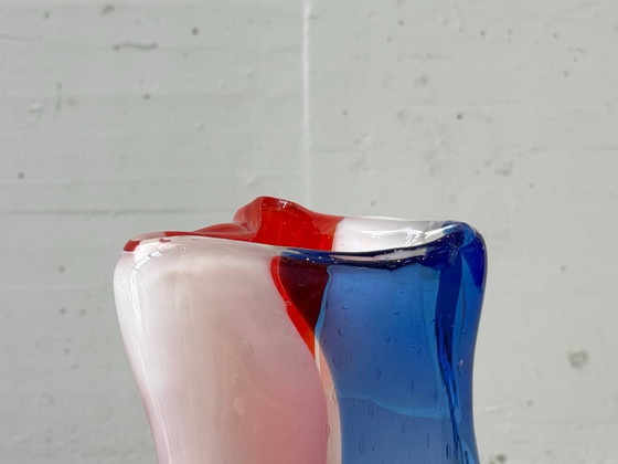 Image 1 of Murano style studio glass vase, tricolore, Mdina Glass Malta, 1970s