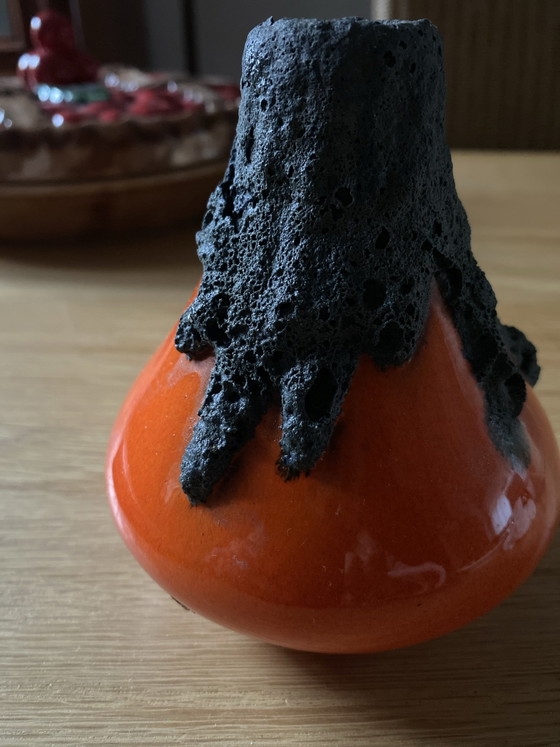 Roth Keramik Fat Lava Vaas Jaren 60 Design, Vazen, Keramiek, Zwart (foto 5 van 7)
