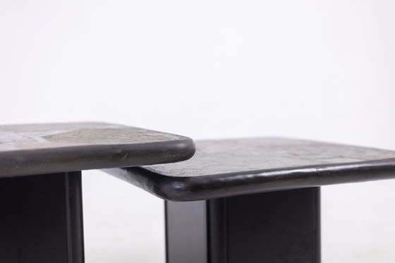 Image 1 of Paul Reinier Kingma. Pair of Brutalist-style tables. 1970s.