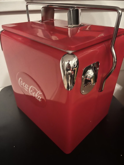 Refrigeratore vintage in acciaio per Coca-Cola