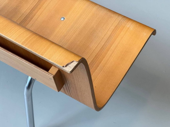 Banc en hêtre moulé stratifié avec piètement en tube d'acier, années 1960 – &Tradition, Wood (photo 17 of 18)