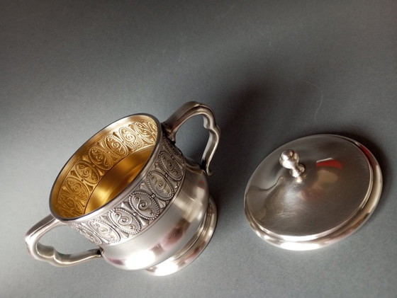 Image 1 of Argentor Vienna Secessionist/Jugendstil Scatola con coperchio placcata in argento e oro 1905