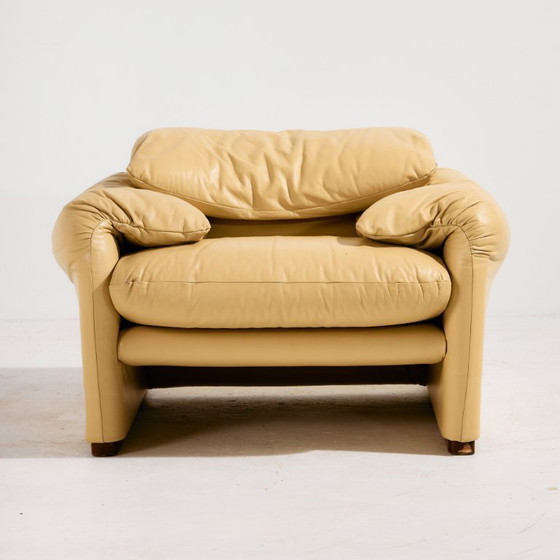 Image 1 of MK11585 Juego de cuero Maralunga de Vico Magistretti para Cassina. Juego de 3