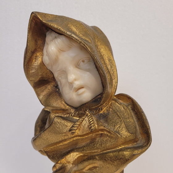 Image 1 of Busto en Crisoelefantina y Mármol, Siguiendo G. de Thouin, Circa 1900 - Francia
