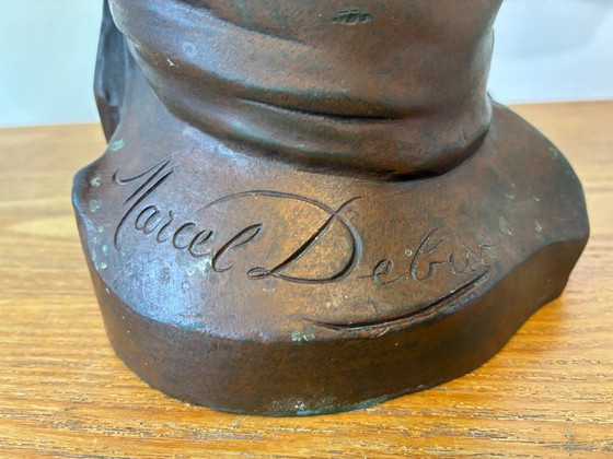 SELTENE Museumsqualität Jugendstil Bronze Büste von Marcel Début – Bildhauerei (photo 14 of 19)