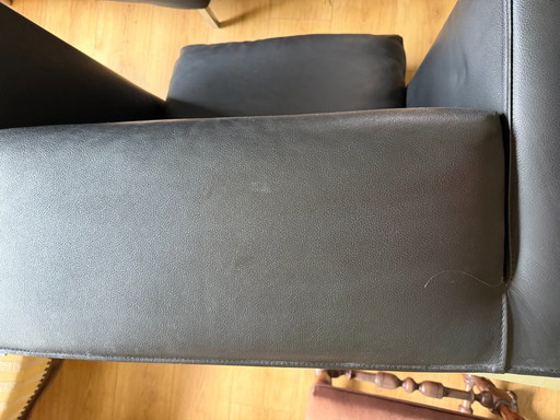 Poltrone Minotti Blake – Rodolfo Dordoni – pelle nera – set da 2