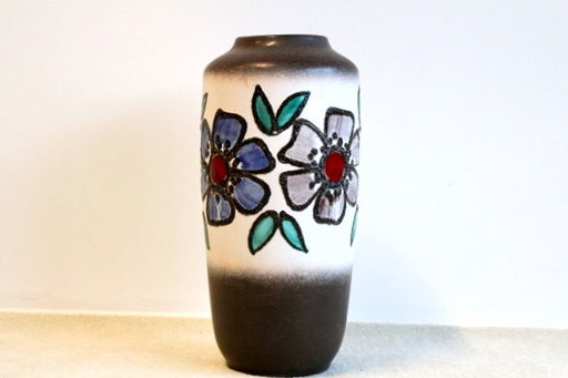Rare Hand-Painted West Germany Fat Lava Vase