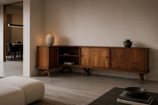 Vintage-Sideboard aus Walnussholz von Fristho Franeker aus dem Jahr 1955
