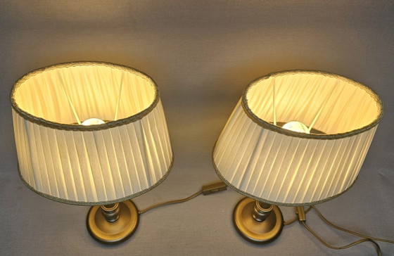 Set of 2 Mid-Century Brass Table Lamps – Honsel Leuchten (Germany, 1960s/1970s) (photo 5 of 14)