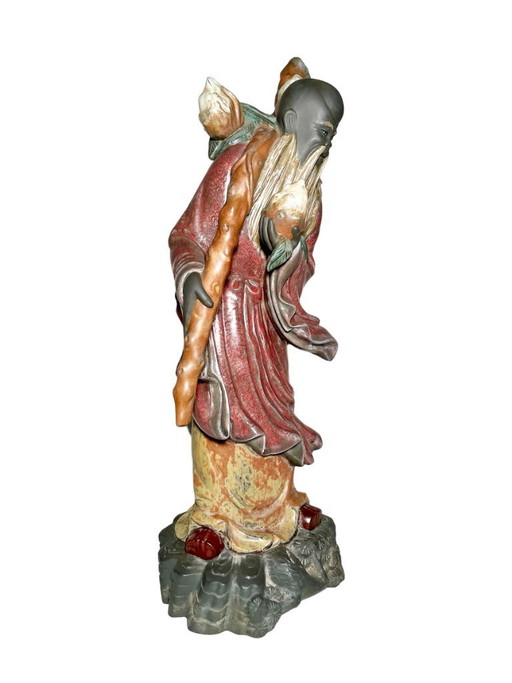Figurine en porcelaine Lladro Sage chinois, édition limitée - Sculpture vintage Shouxing du Dieu Immortel