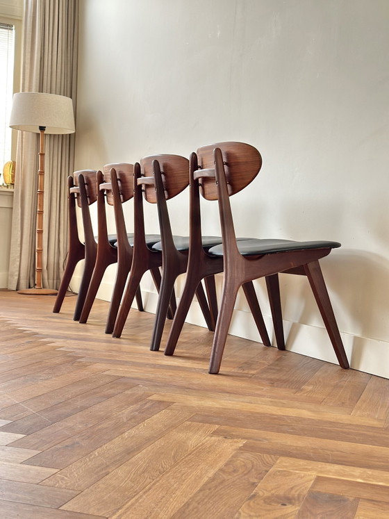 Image 1 of Set 4 vintage stoelen Louis van Teeffelen jaren 50/60/70