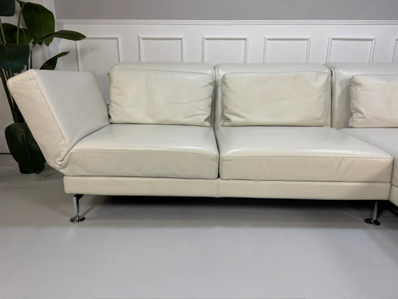 Image 1 of Brühl Moule Ecksofa Leder Weiß Schlaffunktion
