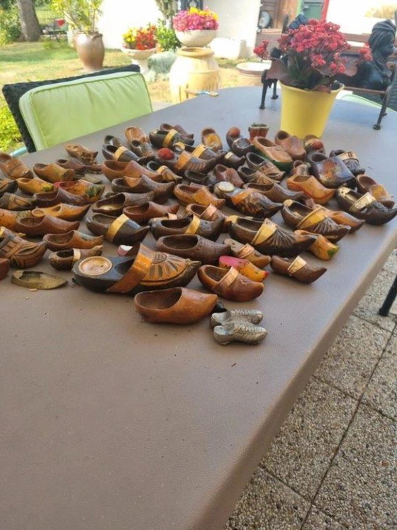 Image 1 of Antieke   miniatuur klompjes  uit  Europa  
