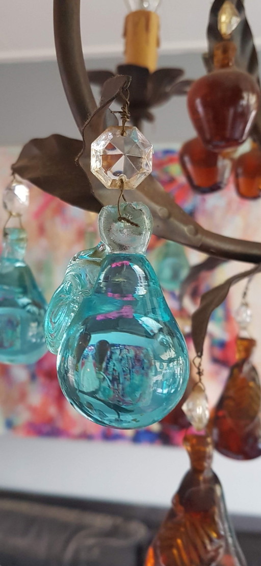 Vintage Frans/Italiaans handgemaakte kroonluchter echt glas