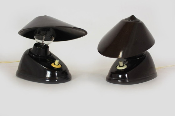 Image 1 of Bauhaus Bakelite Table Lamps from Esc, 1940s, Set of 2