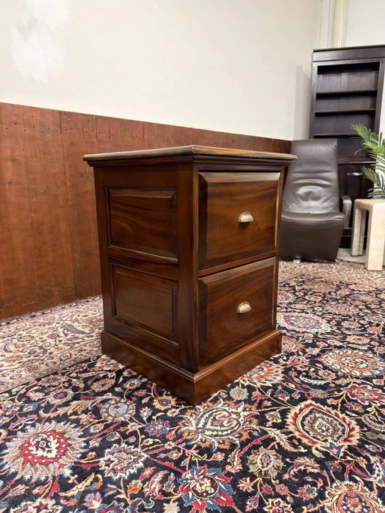 Classic English Mahogany Chest of Drawers, Brass, Brown, Chesterfield (photo 3 of 9)