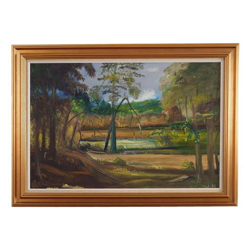 Peinture "L'arbre brisé", design scandinave, années 1970