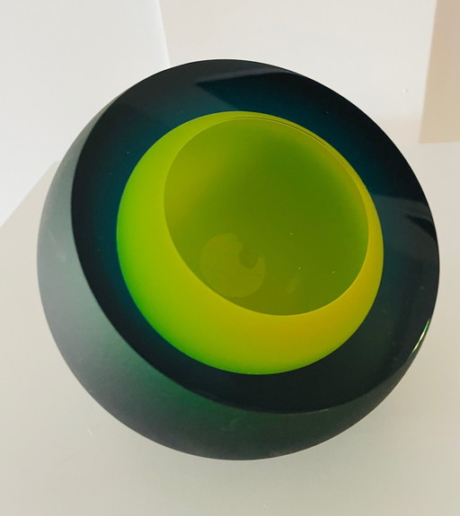 Einzigartiges Glasobjekt „GELBES HERZ“ von George Broft.