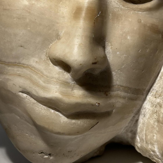 Georg Glaser, Woman's Face Sculpture, 1980s, Marble – Art Deco (photo 2 of 14)