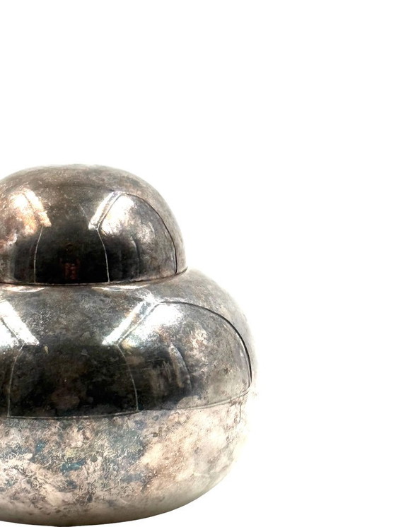 Image 1 of Seau à glace argenté Mid-century Modern, Teghini Firenze Italie 1970