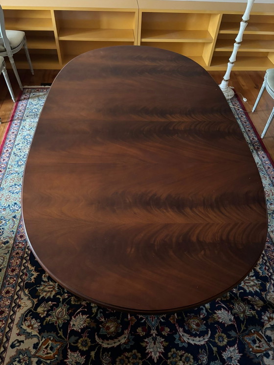 Image 1 of Louis XVI style oval table with 6 chairs