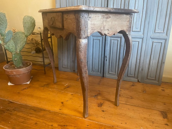 Table d'appoint Louis XV en bois de cerisier français – Tables d'appoint, Brass, Wood (photo 7 of 19)