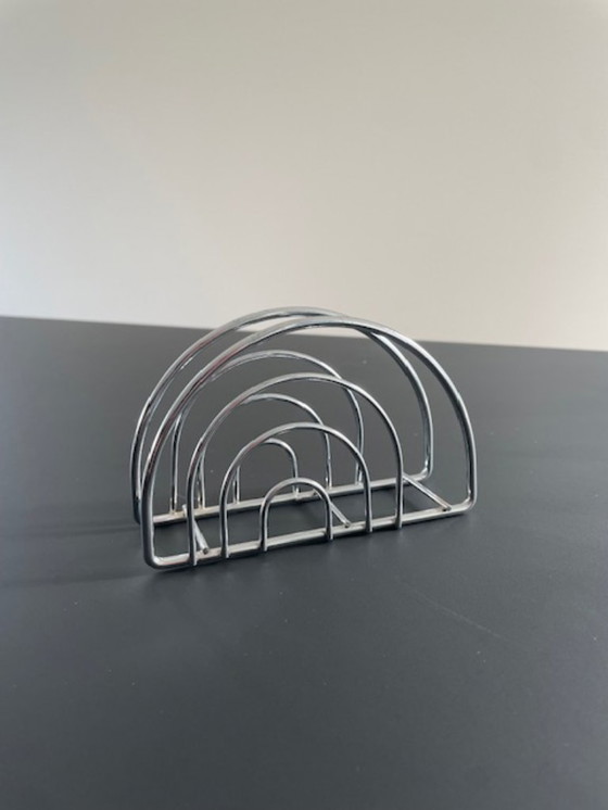 Image 1 of Porta tovaglioli cromato postmoderno con archi