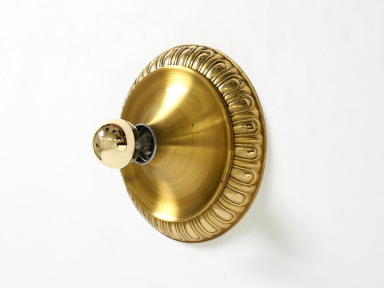 Image 1 of Lampe murale ou plafonnier ronde en laiton et métal, style pop art des années 1960, par Sölken