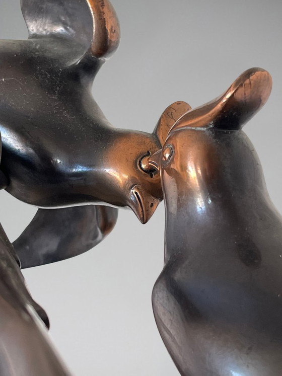 Marcel GUILLEMARD (1886–1932) / Atelier Primavera — Coppia di Cince dal Ciuffo, Importante Scultura Art (photo 12 of 20)