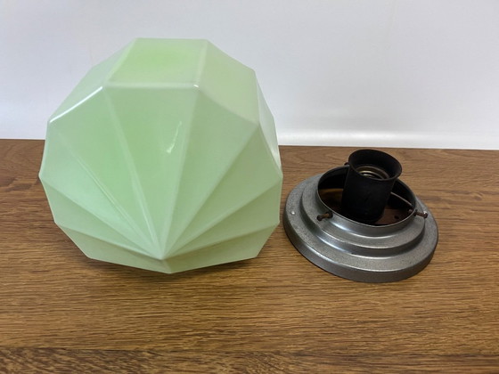 Image 1 of Superb Luxus Grün Seltene Art Deco Deckenlampe