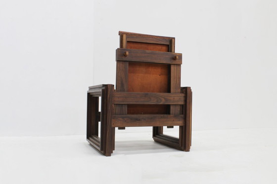 Image 1 of Vintage sculpturale leren fauteuil van Anacleto Spazzapan, Italië jaren 70