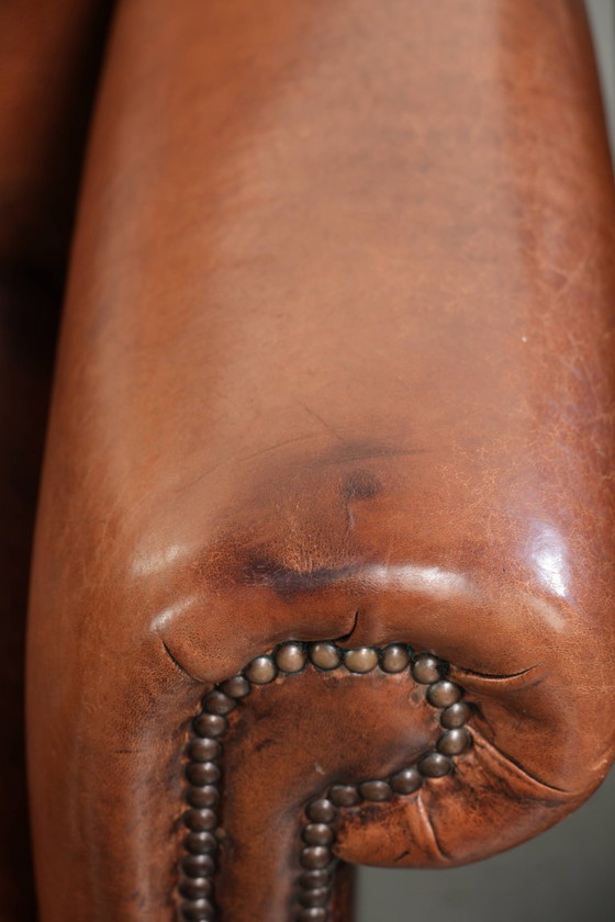 2 comode poltrone vintage in pelle di pecora con borchie decorative. – Sedie da pranzo, Wood (photo 12 of 15)