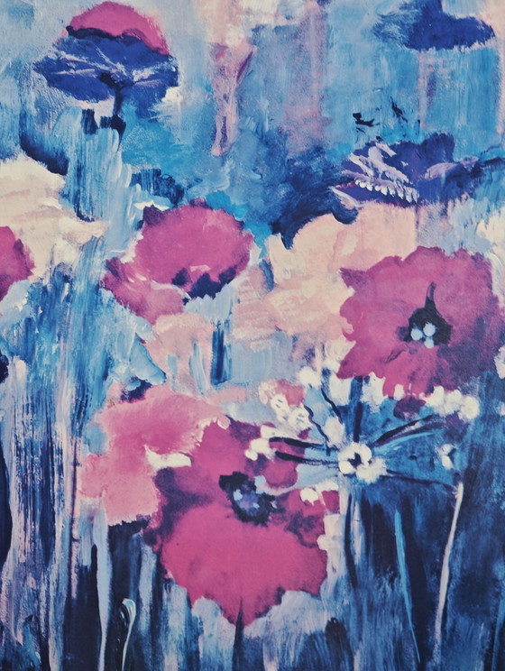 Image 1 of Ingelijst opdruk veldbloemen klaprozen 61x81cm