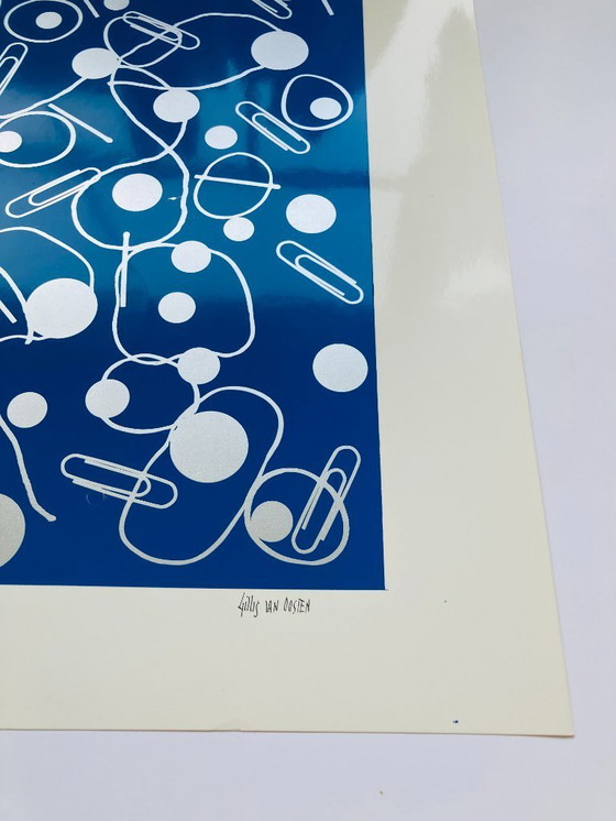 Image 1 of Gillis van Oosten - Retro stippen en paperclips - Zeefdruk