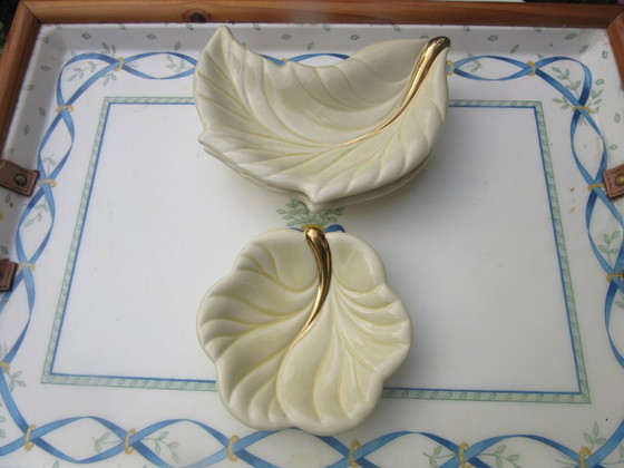 Image 1 of 3 Verceram Art Deco ceramic set of  serving trays signed and numbered 