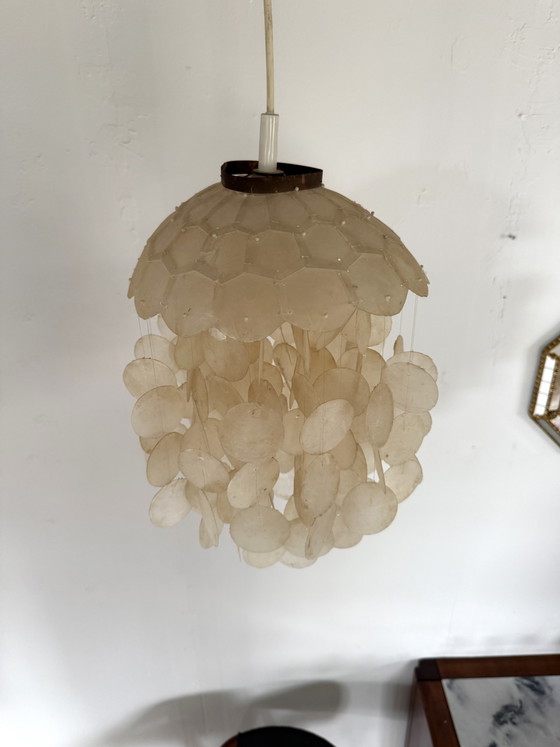 Image 1 of Vintage Capiz shell pendant lamp, Honsel ‘70
