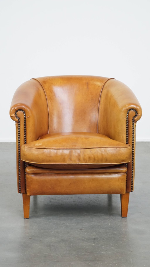 Fauteuil club en peau de mouton